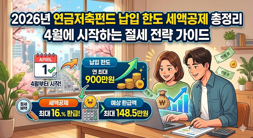 2026년 연금저축펀드 납입 한도 및 세액공제 전략 총정리
