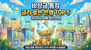 비상금 통장 금리 높은 은행 2026년 4월 최신 순위 TOP 5