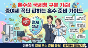 혼수품 국세청 구분 기준 ! 증여세 폭탄 피하는 혼수 준비 가이드