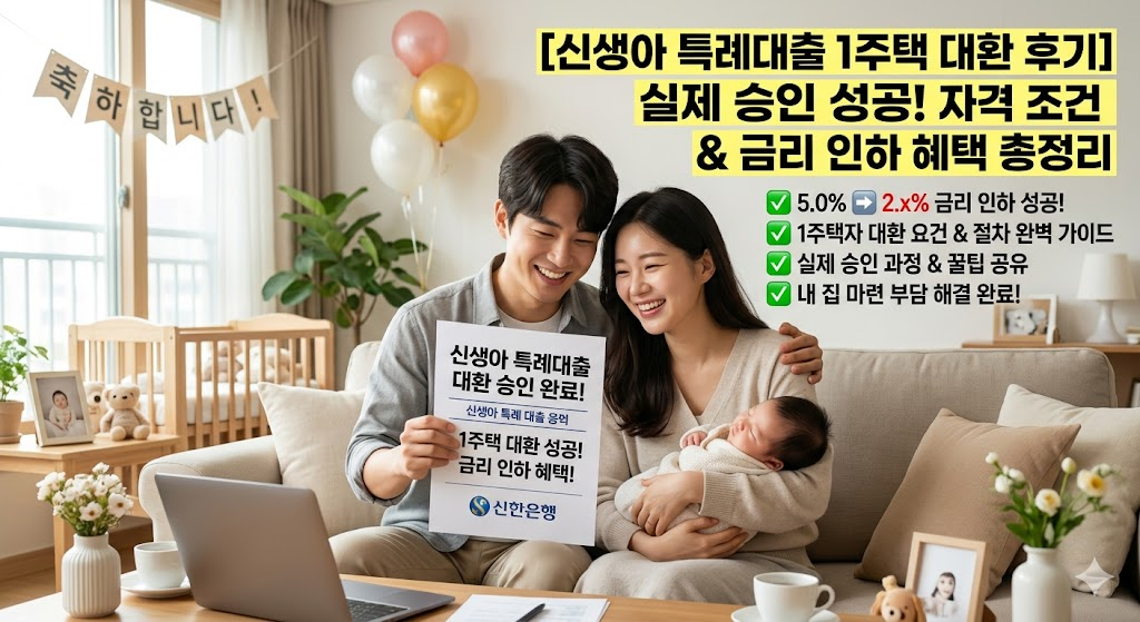 신생아 특례대출 1주택자 대환 후기 와 자격 조건 실제 승인 후기!