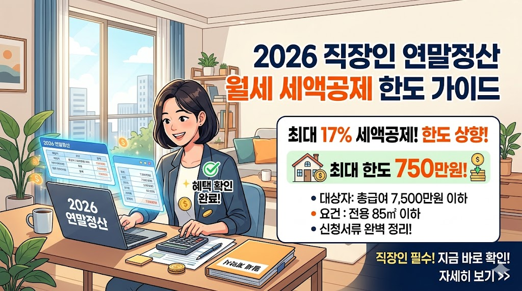 직장인 연말정산 월세 세액공제 한도 2026년 가이드