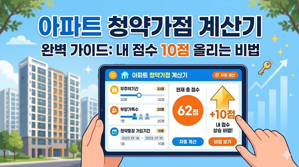 아파트 청약가점 계산기 완벽 가이드! 내 점수 10점 올리는 비법