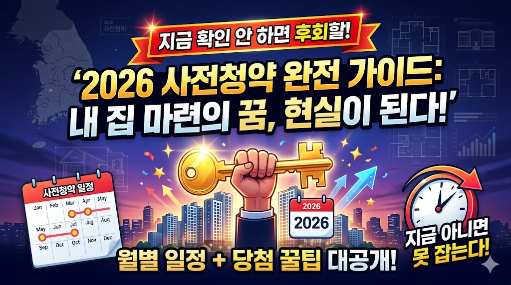 2026년 사전청약 일정 완벽 가이드! 내 집 마련 첫걸음