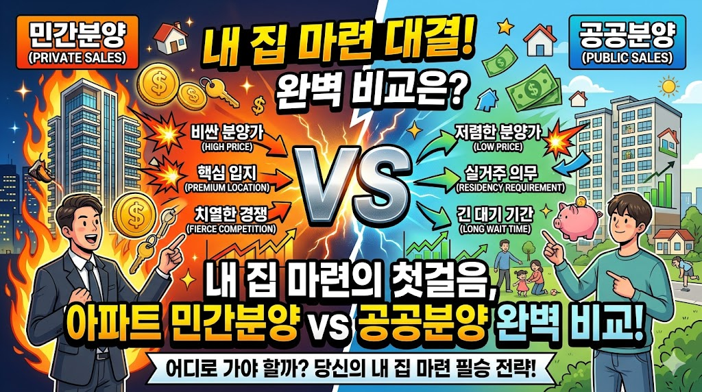내 집 마련의 첫걸음, 아파트 민간분양 공공분양 차이 완벽 비교
