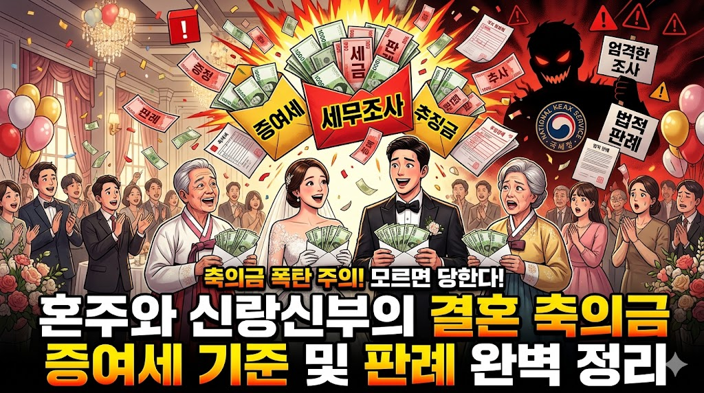 혼주와 신랑신부의 결혼 축의금 증여세 기준 및 판례 완벽 정리