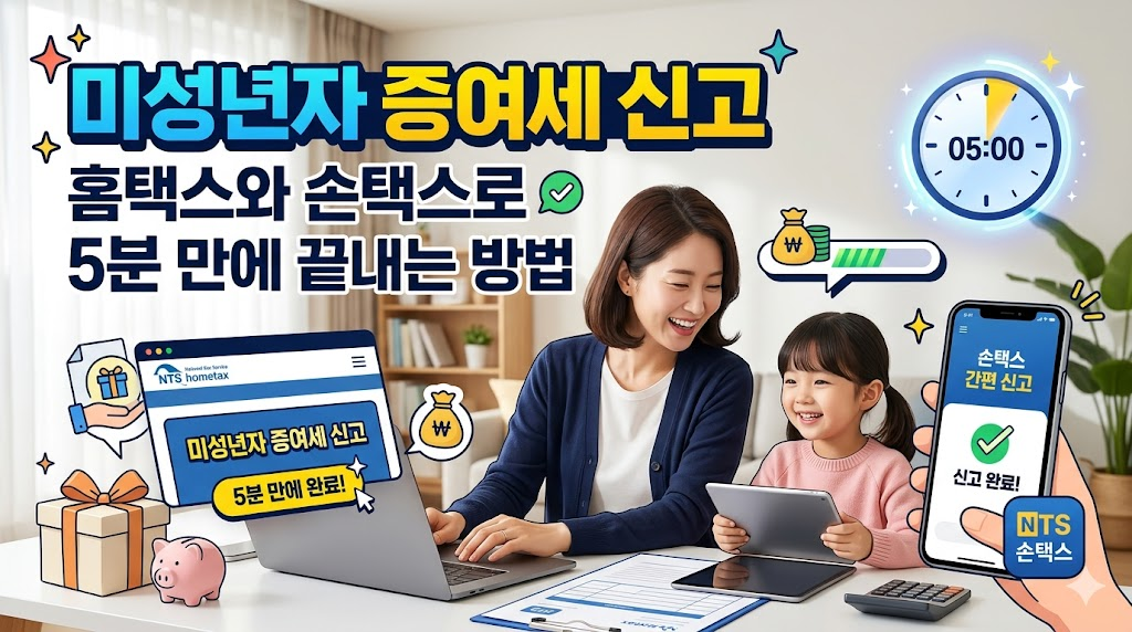 미성년자 증여세 신고 홈택스와 손택스로 5분 만에 끝내는 방법