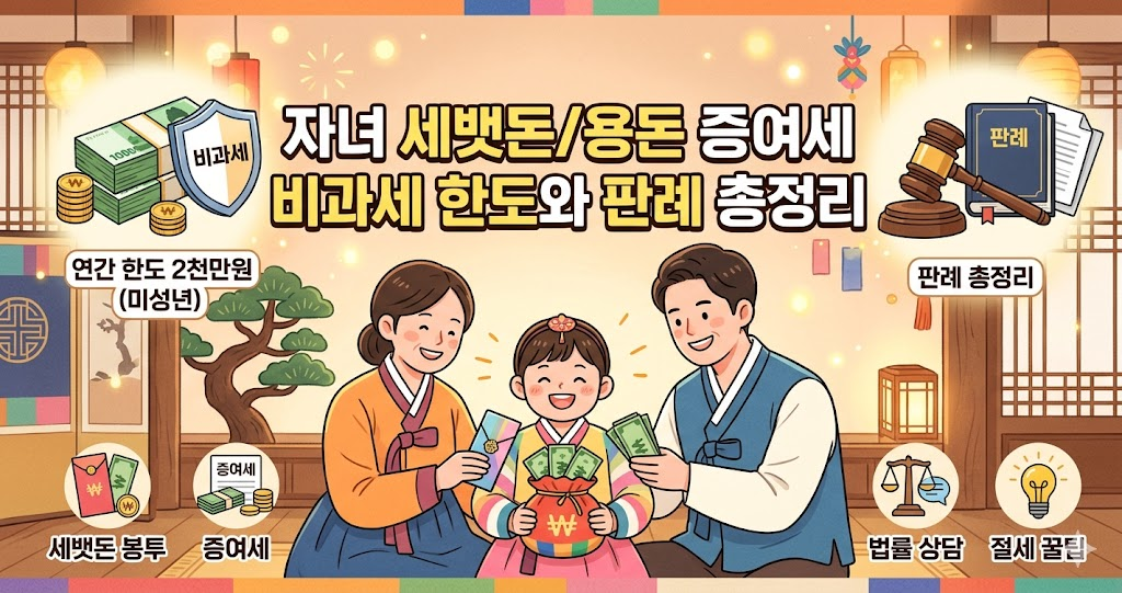 자녀 세뱃돈/용돈 증여세 비과세 한도와 판례 총정리