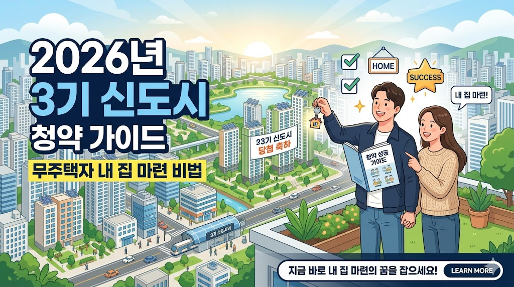 2026년 3기 신도시 청약 가이드! 무주택자 내 집 마련 비법
