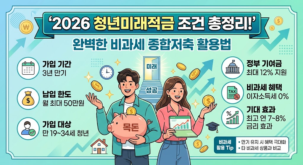 2026 청년미래적금 조건 총정리! 완벽한 비과세 종합저축 활용법