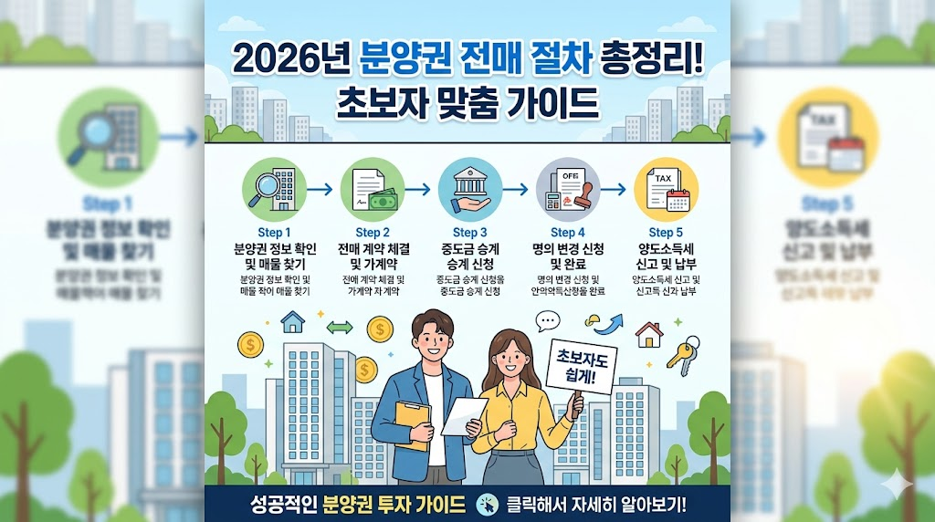 2026년 분양권 전매 절차 총정리! 초보자 맞춤 가이드