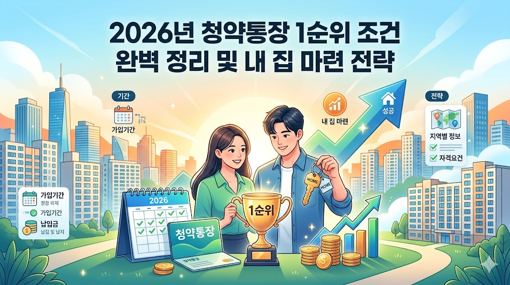 2026년 청약통장 1순위 조건 완벽 정리 및 내 집 마련 전략
