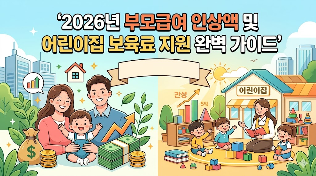 2026년 부모급여 인상액 및 어린이집 보육료 지원 완벽 가이드