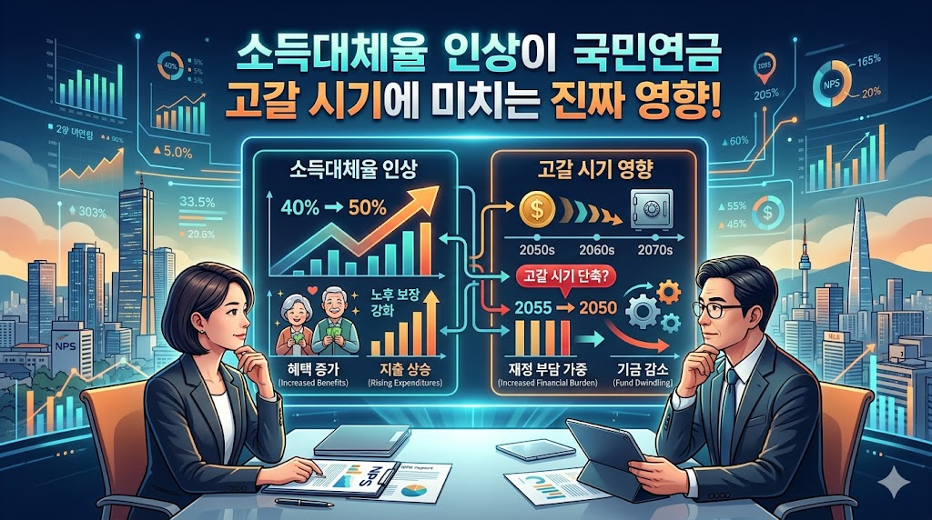 소득대체율 인상이 국민연금 고갈 시기에 미치는 진짜 영향!