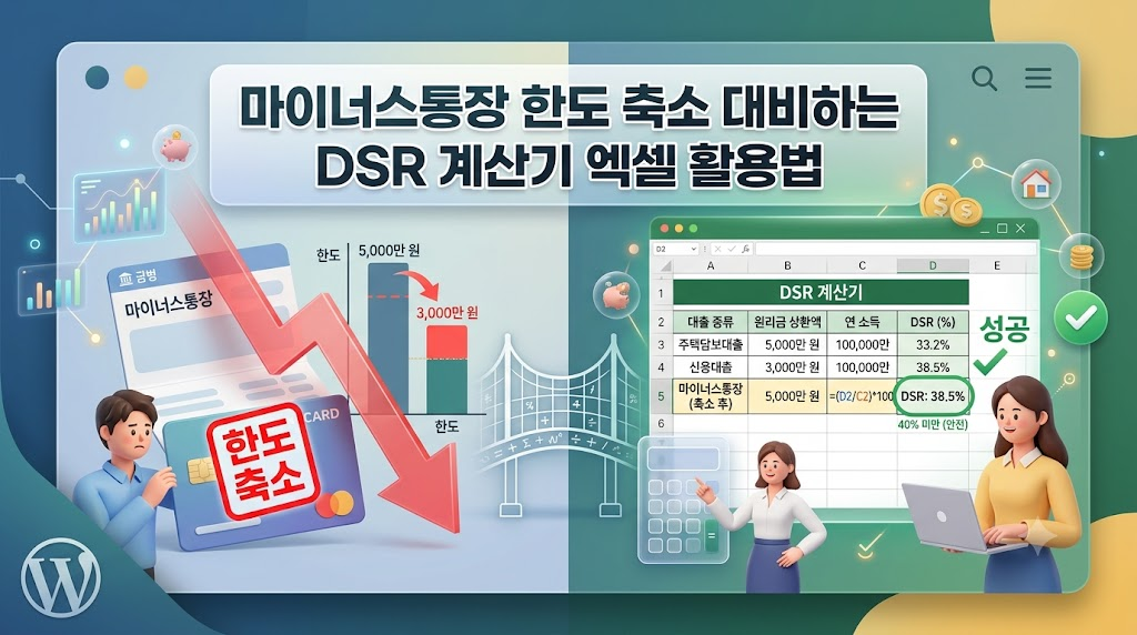 마이너스통장 한도 축소 대비하는 DSR 계산기 엑셀 활용법